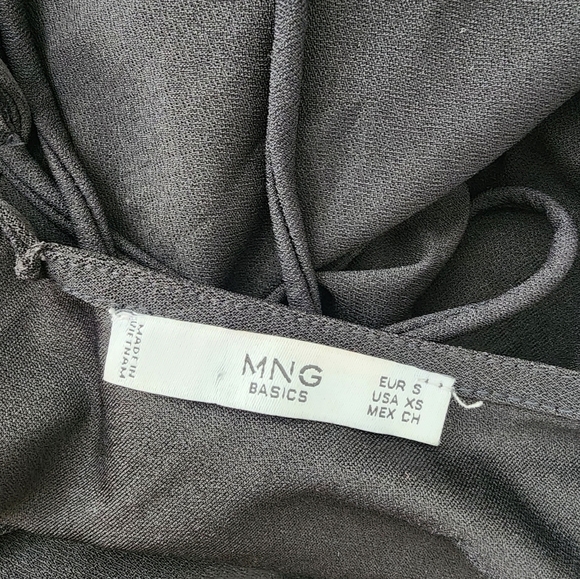 Mango Basics Black tie back mini dress. Size xsmall. Good preowned condition. - Picture 5 of 5